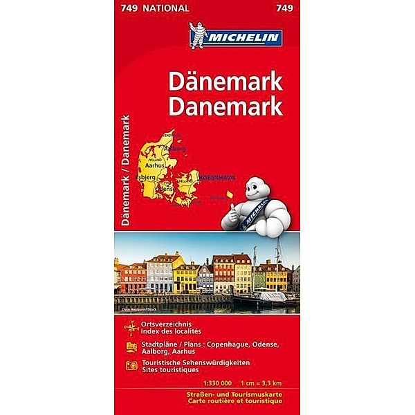 Michelin Karte Dänemark. Danemark