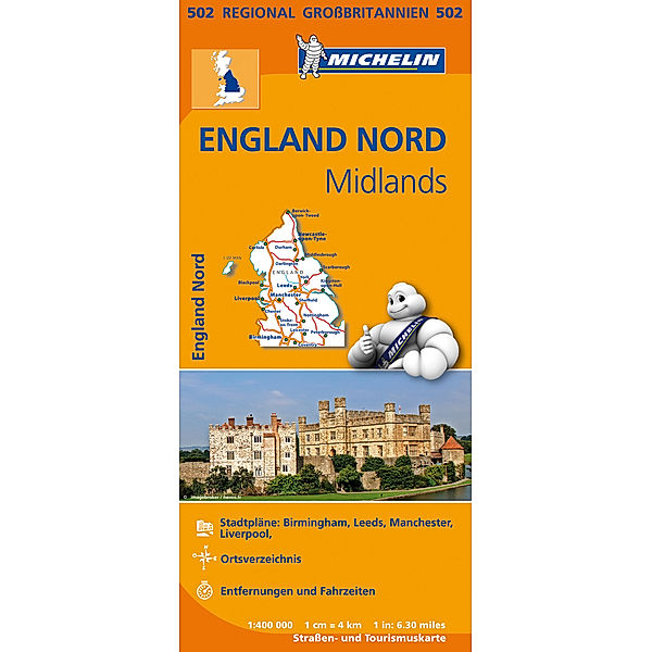 Michelin Karte England Nord, Midlands