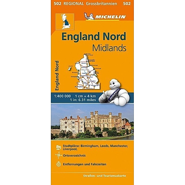 Michelin Karte England Nord, Midlands