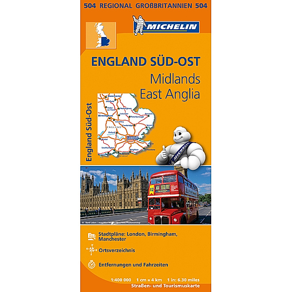 Michelin Karte England Süd-Ost, Midlands, East Anglia. South East England, Midlands, East Anglia