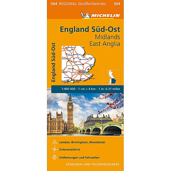 Michelin Karte England Süd-Ost, Midlands, East Anglia