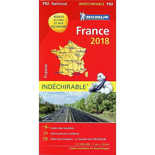 Michelin Karte Frankreich 2018 (widerstandsfähig)