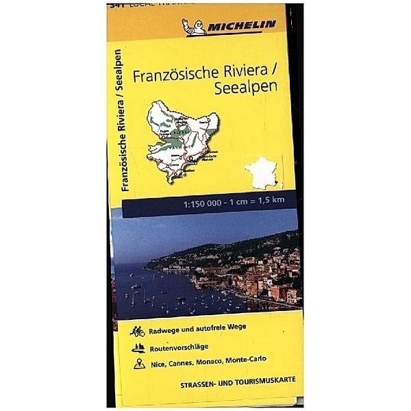 Michelin Karte Französische Riviera, Seealpen. Alpes-Maritimes