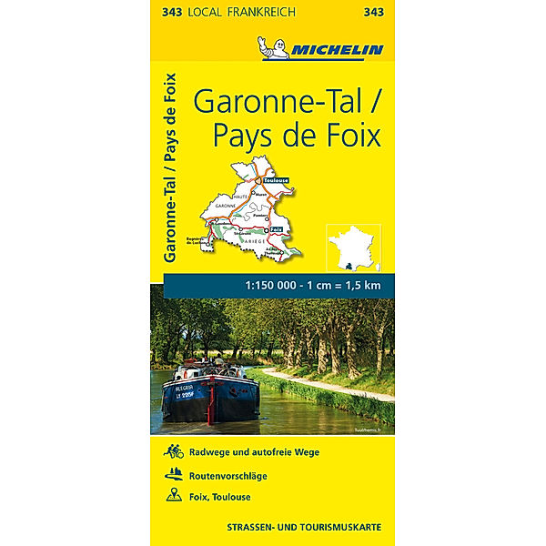 Michelin Karte Garonne-Tal, Pays de Foix