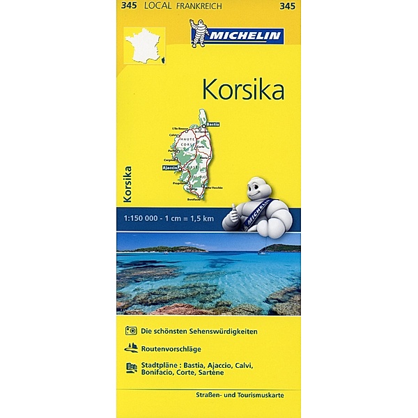 Michelin Karte Korsika; Corse-du-Sud, Haute-Corse