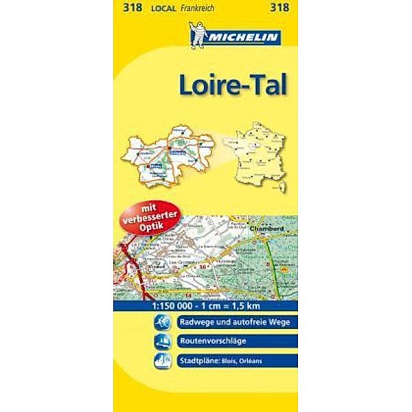 Michelin Karte Loire-Tal. Loiret, Loir-et-Cher