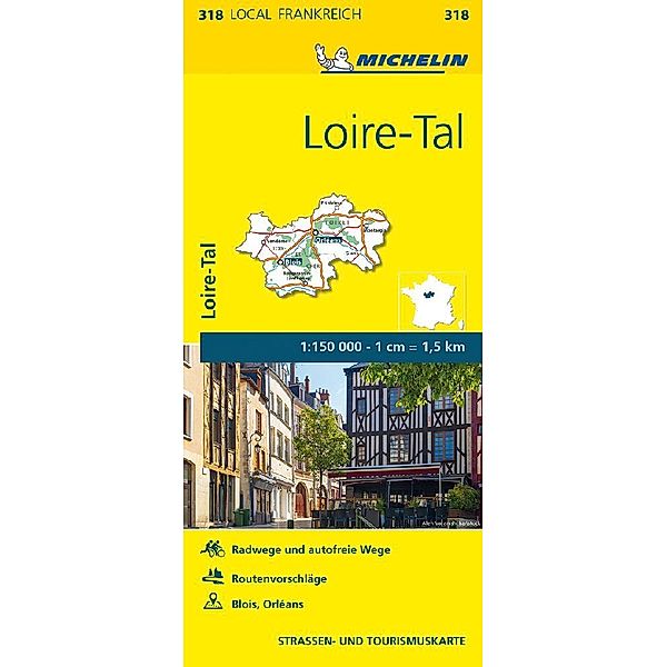 Michelin Karte Loire-Tal. Loiret, Loir-et-Cher
