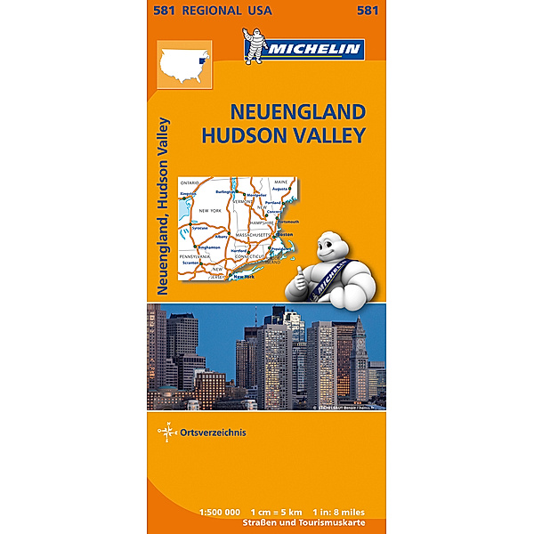Michelin Karte Neuengland, Hudson Valley