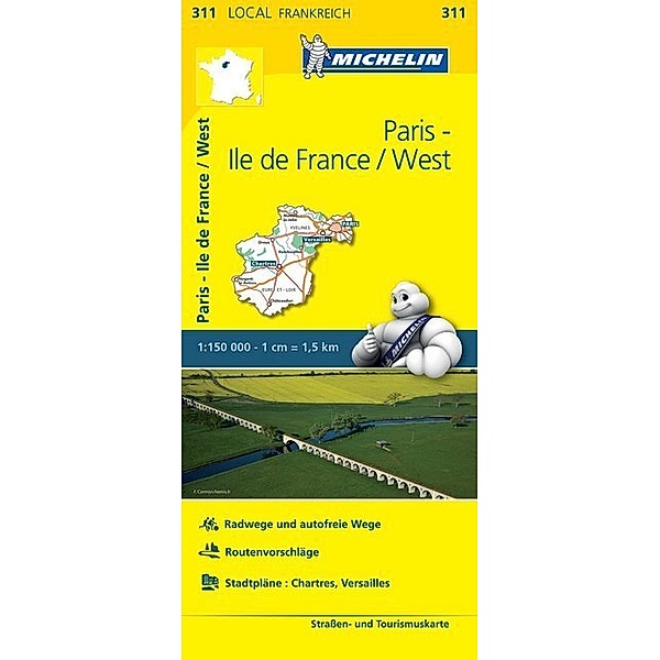 Michelin Karte Paris, Ile-de-France/West. Eure-et-Loir, Paris, Yvelines