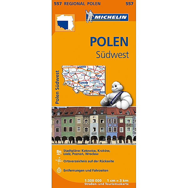 Michelin Karte Polen Südwest. Pologne Sud-Ouest