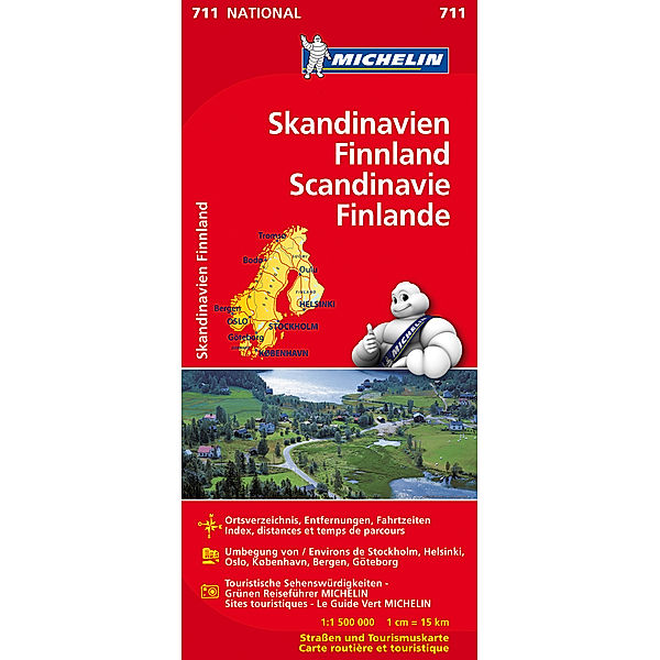 Michelin Karte Skandinavien, Finnland. Scandinavie, Finland