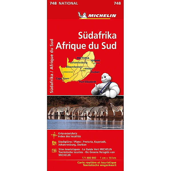 Michelin Karte Südafrika. Afrique du Sud