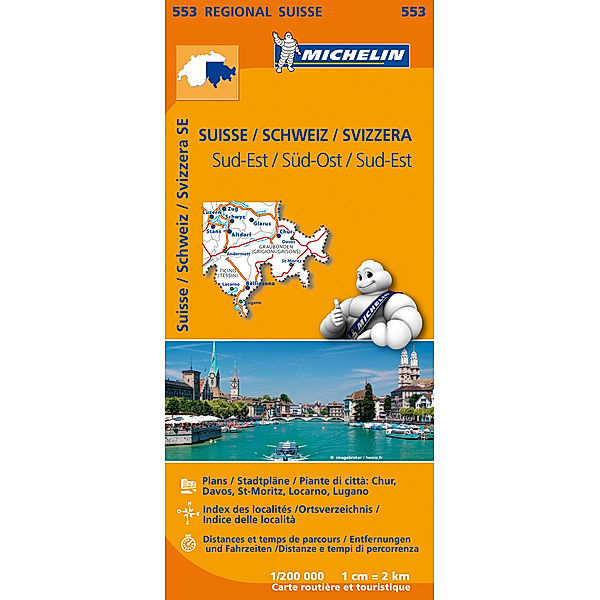 Michelin Karte Suisse Sud-Est. Schweiz Süd-Ost / Svizzera Sud-Est