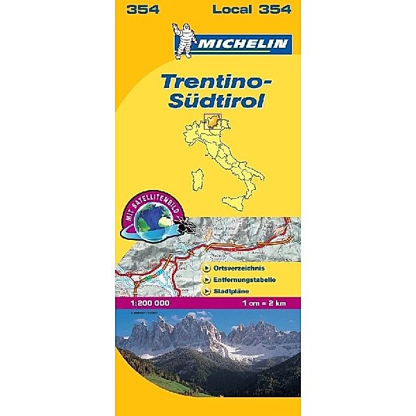 Michelin Karte Trentino-Südtirol. Trentino-Alto Adige