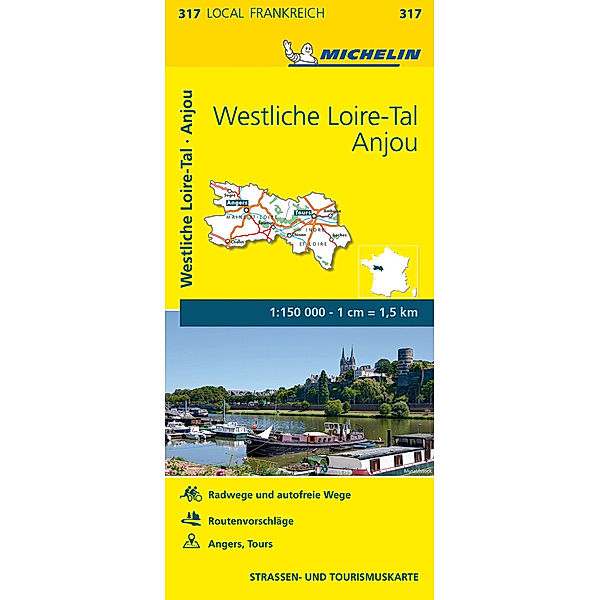 Michelin Karte Westliche Loire-Tal, Anjou. Indre-et-Loire, Maine-et-Loire