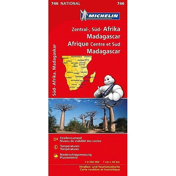 Michelin Karte Zentral-, Süd-Afrika, Madagaskar. Afrique Centre et Sud, Madagascar