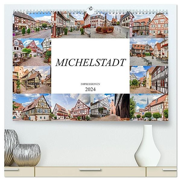 Michelstadt Impressionen (hochwertiger Premium Wandkalender 2024 DIN A2 quer), Kunstdruck in Hochglanz, Dirk Meutzner