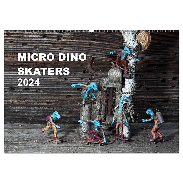 Micro Dino Skaters 2024 (Wandkalender 2024 DIN A2 quer), CALVENDO Monatskalender, Deivis Slavinskas