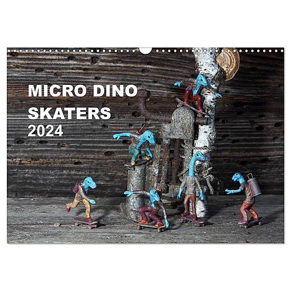 Micro Dino Skaters 2024 (Wandkalender 2024 DIN A3 quer), CALVENDO Monatskalender, Deivis Slavinskas