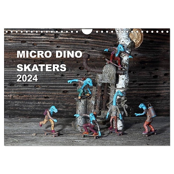 Micro Dino Skaters 2024 (Wandkalender 2024 DIN A4 quer), CALVENDO Monatskalender, Deivis Slavinskas