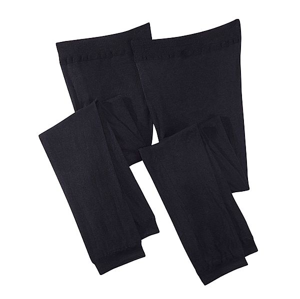 Microfaser-Leggings schwarz, 2er-Set (Größe: M)