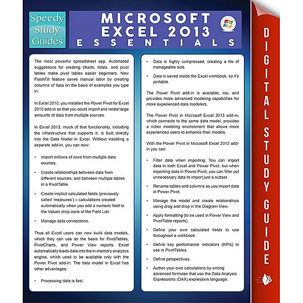 Microsoft Excel 2013 Essentials (Speedy Study Guides) / Dot EDU, Speedy Publishing