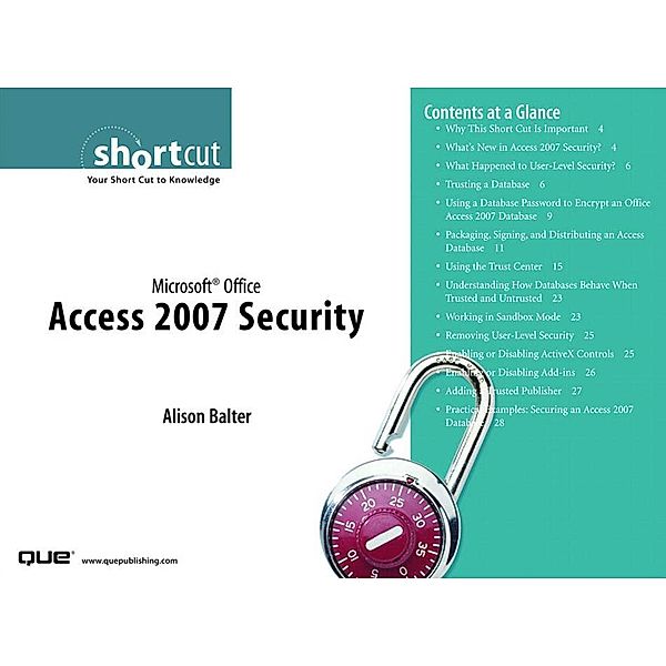 Microsoft Office Access 2007 Security (Digital Short Cut), Alison Balter