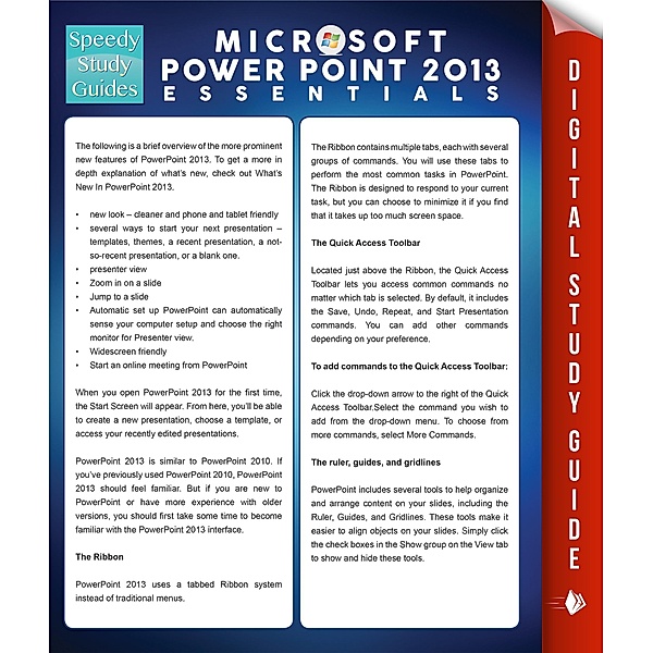 Microsoft Powerpoint 2013 Essentials (Speedy Study Guides), Speedy Publishing