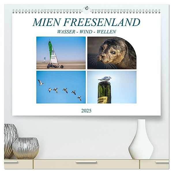 MIEN FREESENLAND - Wasser, Wind, Wellen (hochwertiger Premium Wandkalender 2025 DIN A2 quer), Kunstdruck in Hochglanz, Calvendo, Dieter Gödecke