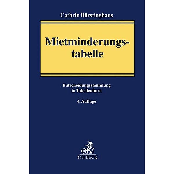 Mietminderungstabelle, m. CD-ROM, Cathrin Börstinghaus