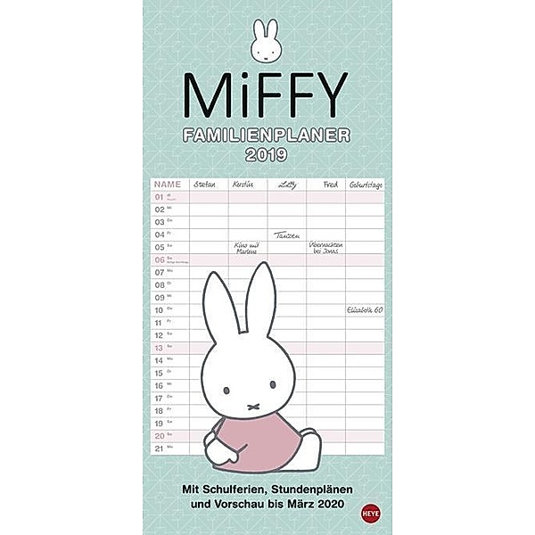 Miffy Familienplaner 2019, Dick Bruna