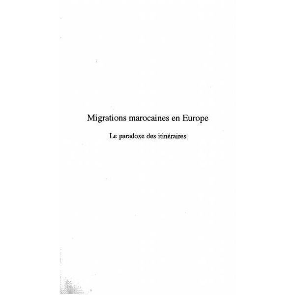 Migrations Marocaines en Europe / Hors-collection, Zoubir Chattou