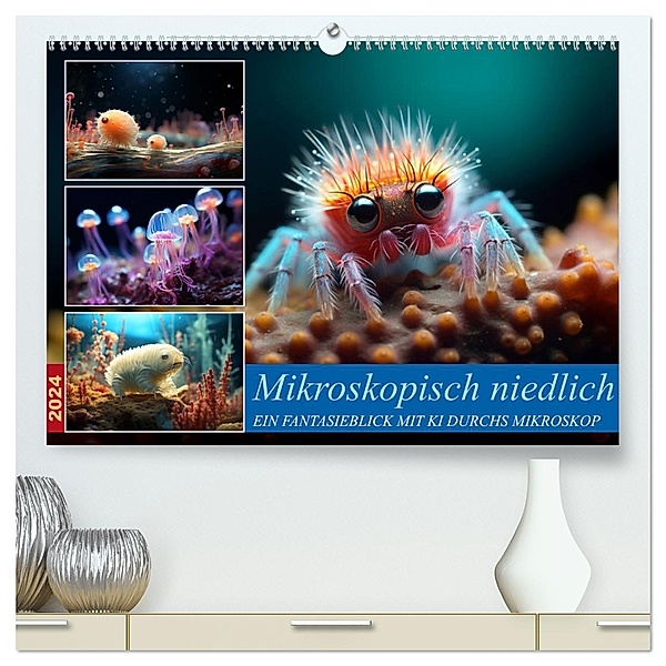 Mikroskopisch niedlich (hochwertiger Premium Wandkalender 2024 DIN A2 quer), Kunstdruck in Hochglanz, Kerstin Waurick
