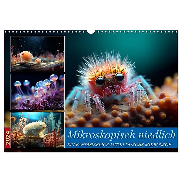 Mikroskopisch niedlich (Wandkalender 2024 DIN A3 quer), CALVENDO Monatskalender, Kerstin Waurick