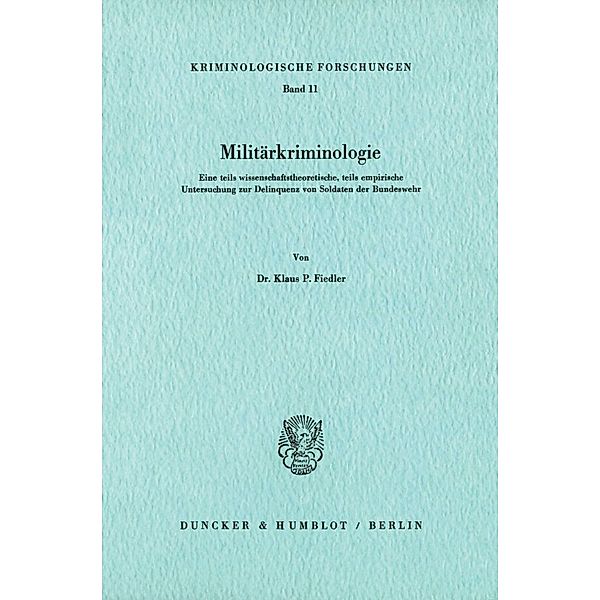 Militärkriminologie., Klaus P. Fiedler