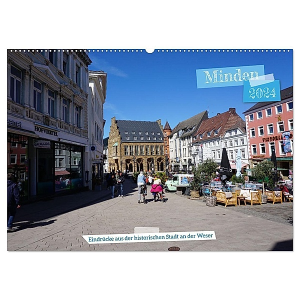 Minden - Eindrücke aus der historischen Stadt an der Weser (Wandkalender 2024 DIN A2 quer), CALVENDO Monatskalender, Stefan Schröder