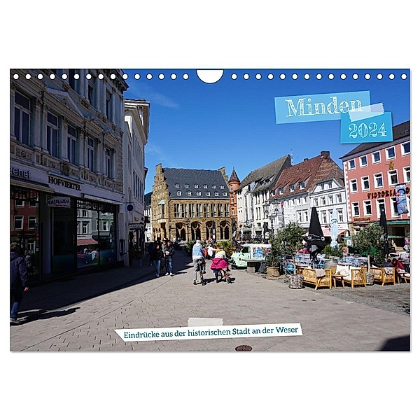 Minden - Eindrücke aus der historischen Stadt an der Weser (Wandkalender 2024 DIN A4 quer), CALVENDO Monatskalender, Stefan Schröder