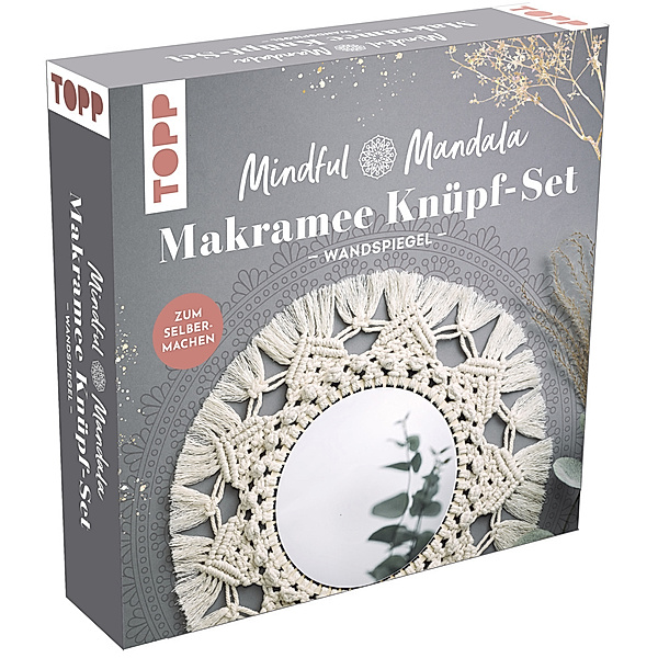 Mindful Mandala - Makramee-Knüpf-Set: Wandspiegel. Mit Anleitung und Material zum Selberknüpfen, frechverlag