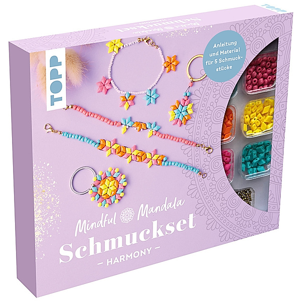 Mindful Mandala - Schmuckset Harmony. Mit Anleitung und Material für 5 Schmuckstücke, frechverlag