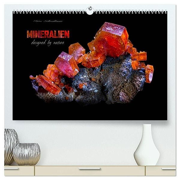 MINERALIEN designed by nature (hochwertiger Premium Wandkalender 2025 DIN A2 quer), Kunstdruck in Hochglanz, Calvendo, Heinz Schmidbauer