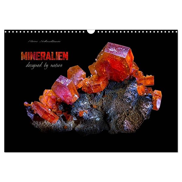 MINERALIEN designed by nature (Wandkalender 2024 DIN A3 quer), CALVENDO Monatskalender, Heinz Schmidbauer