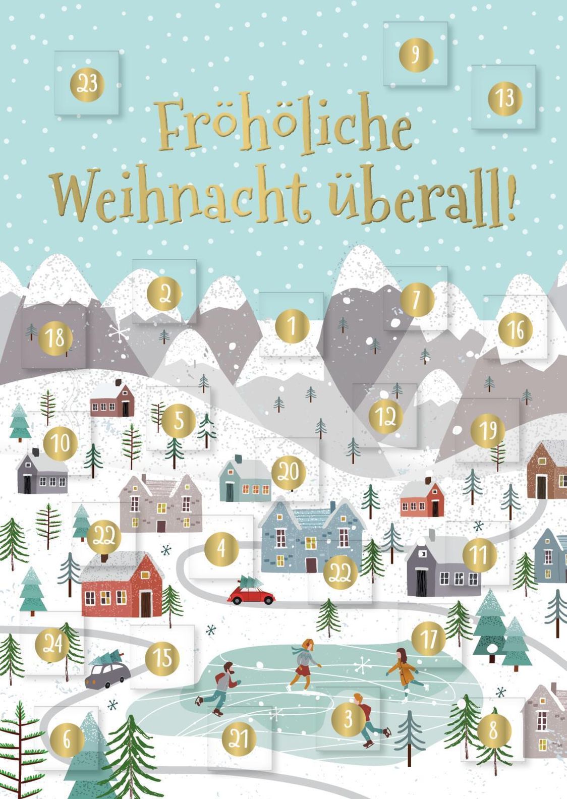 Mini-Adventskalender mit Umschlag zum Verschicken - Schöne Weihnachtszeit -  WWS - Kalender bestellen