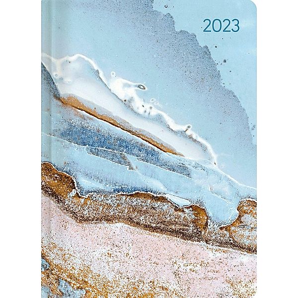 Mini-Buchkalender Style Blue Marble 2023 - Taschen-Kalender A6 - Elefant - Day By Day - 352 Seiten - Notiz-Buch - Alpha