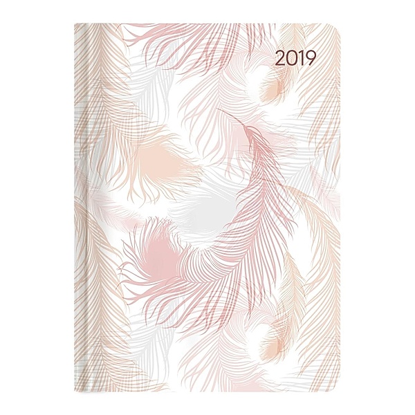 Mini-Buchkalender Style Pastel Feathers 2019, ALPHA EDITION