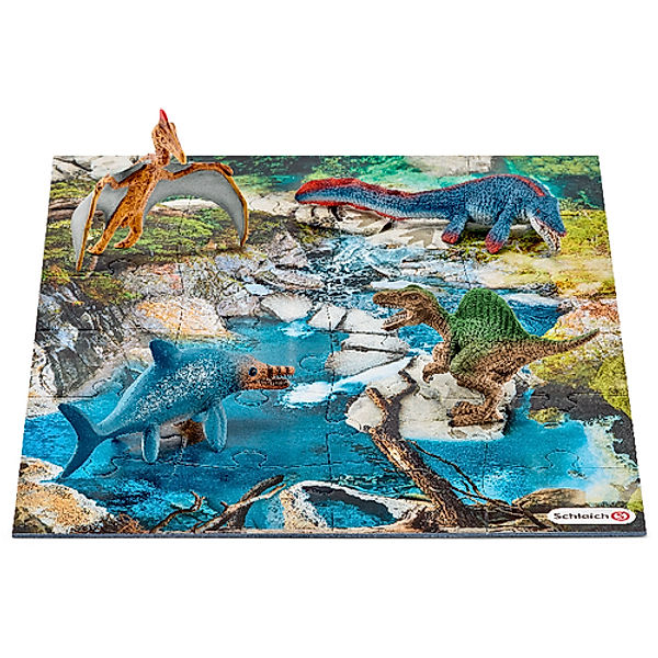 schleich® Mini Dinos mit Puzzle Wasserstelle