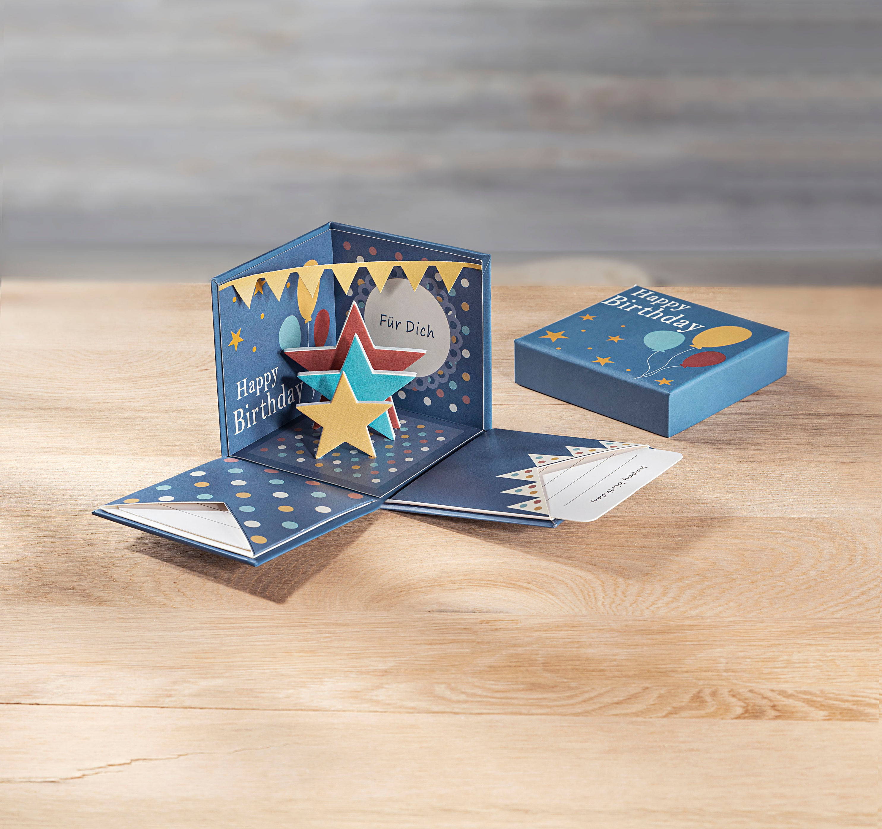 Mini-Explosionsbox Geburtstag Farbe: Blau mit Sternen | Weltbild.at