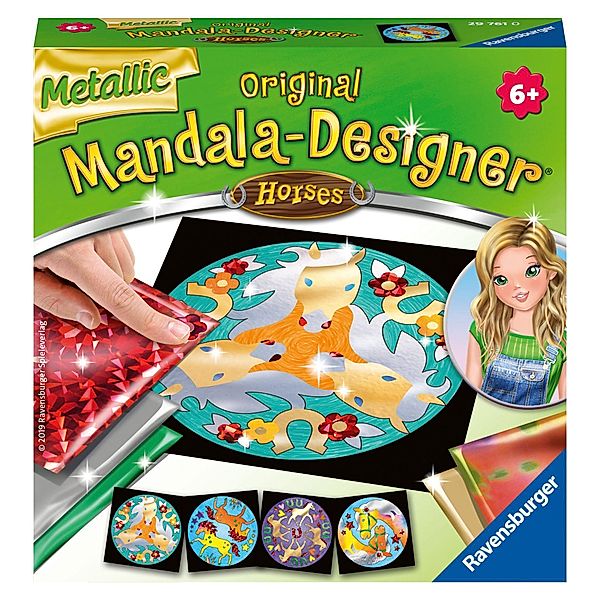 Mini Mandala metallic Horses