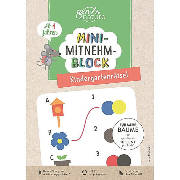 Mini-Mitnehm-Block Kindergartenrätsel, pen2nature