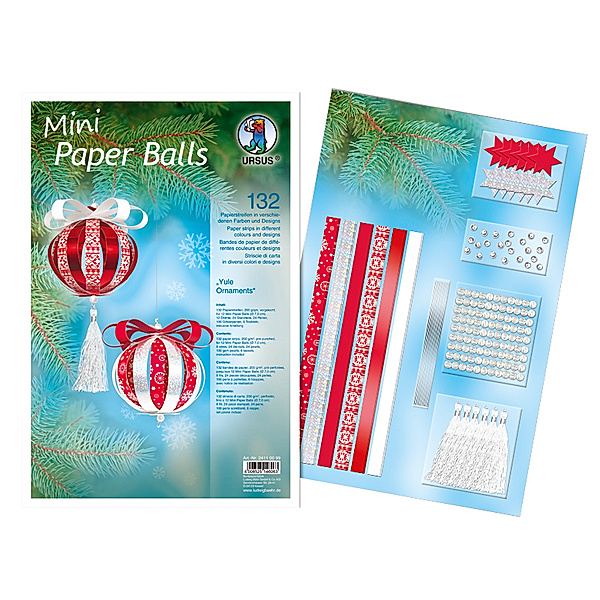 Mini Paper Balls (Motiv: Yule Ornaments)