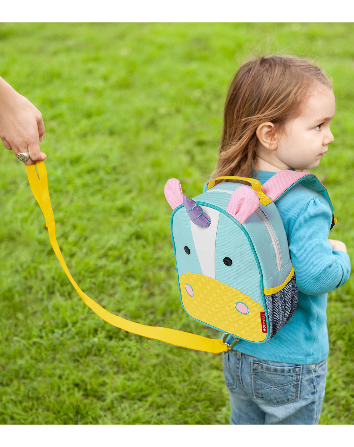 Mini-Rucksack ZOO blau mit EINHORN - kaufen Leine 9x24x24 in